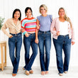 Vintage Double Button Frayed Hem Bootcut Jeans