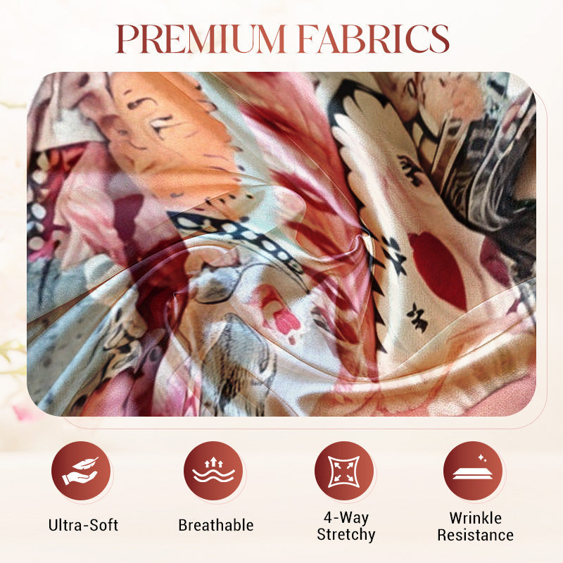 💜 LAST DAY PROMOTION - 50%OFF 💜Women's Printed Top & Wide Leg Pants 2-Piece Set