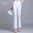 High waist ice silk thin flare pant