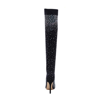 💥Hot Sales - 50% OFF✨Women’s Sparkly Faux Diamonds Over-the-Knee Boots👠