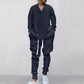 💥Heute angekommen – 50%💥 2-teiliges Herren-Set aus Baggy-Sweatshirt mit V-Ausschnitt und Jogginghose