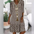 💖LAST DAY PROMOTION - 50%OFF💖Women's Fashion Printed Mid Sleeve V-Neck Dresses