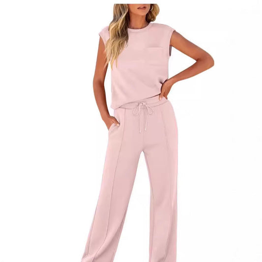 🔥Last Day Promotion 50% OFF💖Women's Casual Sleeveless Top and Drawstring Pants 2-Piece Set