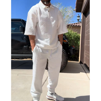 Men’s Casual Solid Color 2-Piece Set