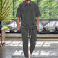 Men’s Casual Solid Color 2-Piece Set