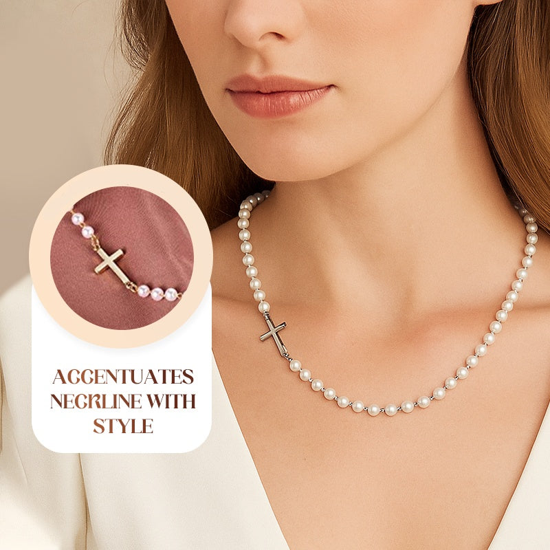 💥BUY 2 discount 20%💥Women’s Elegant Cross Synthetic Pearl Necklace
