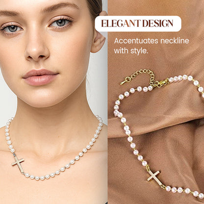 💥BUY 2 discount 20%💥Women’s Elegant Cross Synthetic Pearl Necklace