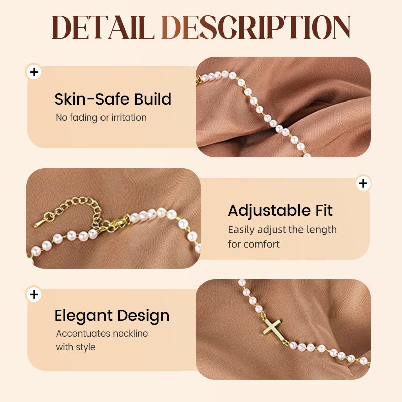 💥BUY 2 discount 20%💥Women’s Elegant Cross Synthetic Pearl Necklace