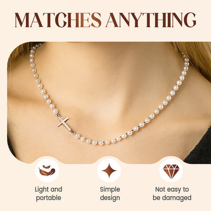 💥BUY 2 discount 20%💥Women’s Elegant Cross Synthetic Pearl Necklace