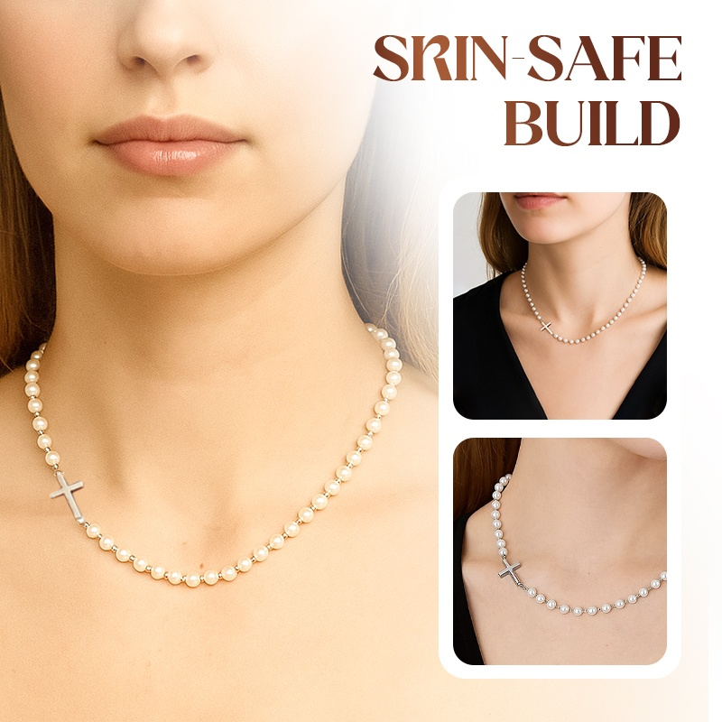 💥BUY 2 discount 20%💥Women’s Elegant Cross Synthetic Pearl Necklace