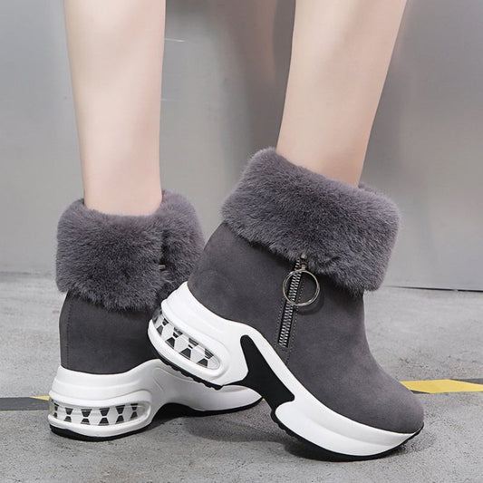 Women’s Thick-Sole Lined Ankle Boots: Warm, Elevated & Walk-all-Day Comfy